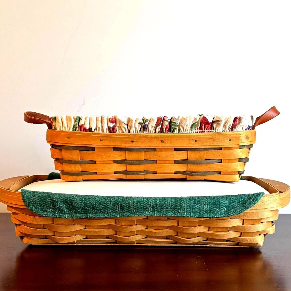 Vintage Longaberger Basket Set - 2002 & 1999 Rectangular Baskets